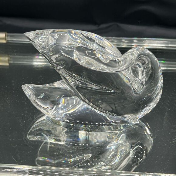 Baccarat Crystal Glass Art Swan Bird Sculpture